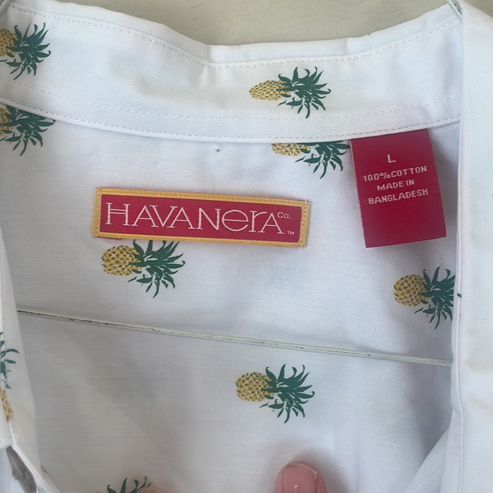 NWT HAVANERA Button Down pineapple Top! Large NWT - image 4